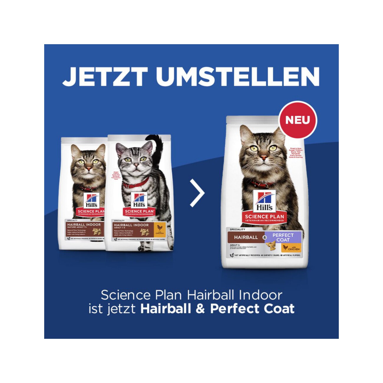 Hill's Science Plan Trockenfutter Katze Adult Hairball & Perfect Coat Huhn 1,5 kg