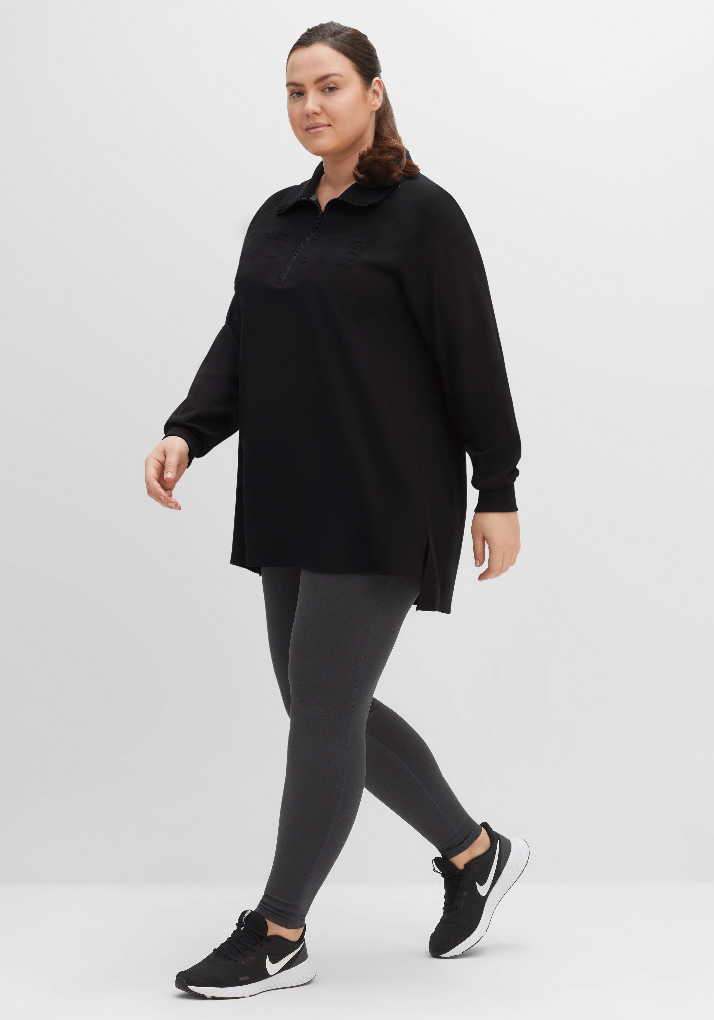 Relax-Longsweatshirt mit Troyerkragen