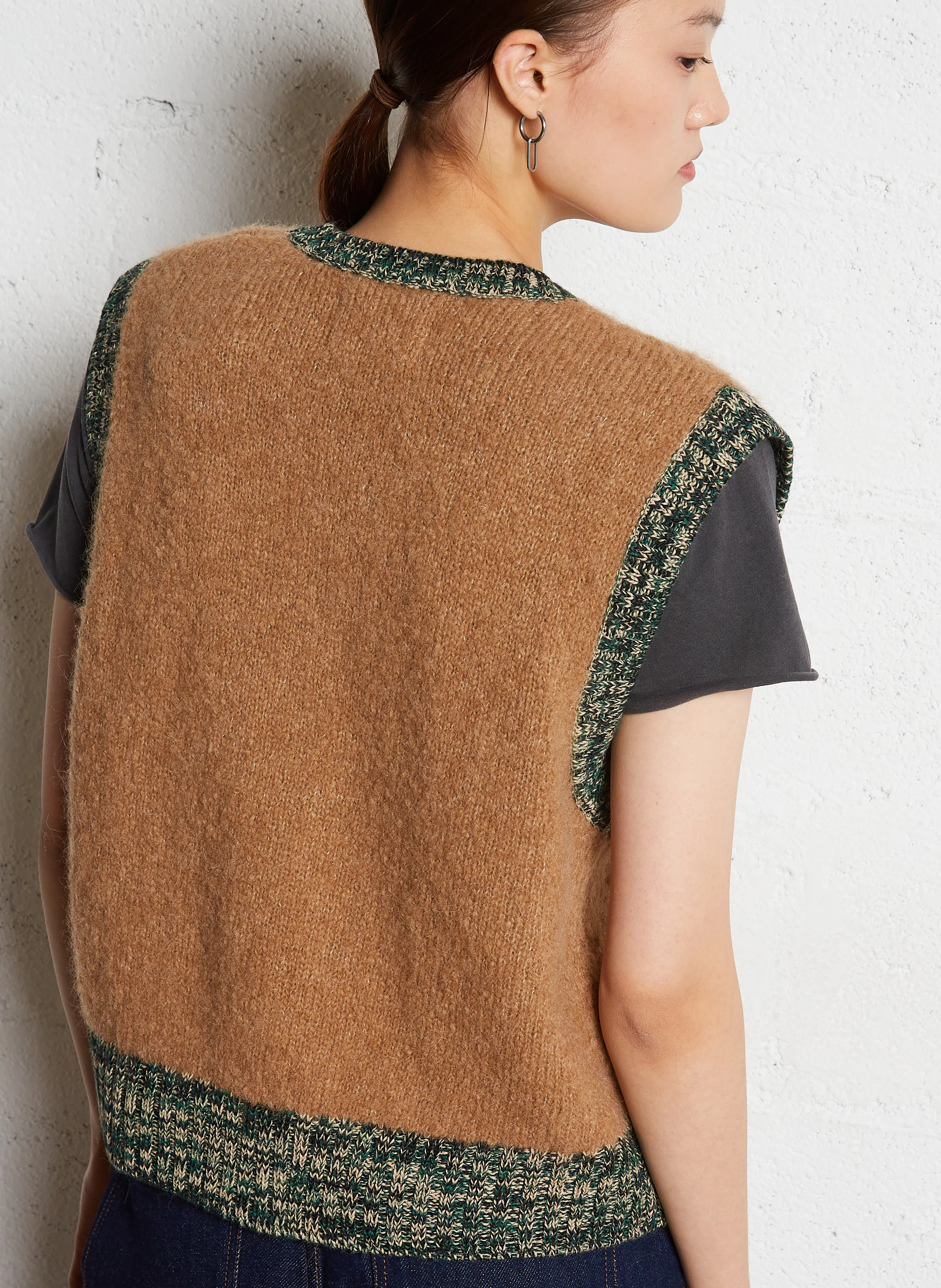 MILLY - Gilet sans manches en alpaga mélangé | Beige