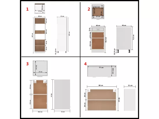 Ensemble de meubles de cuisine 8 pcs Blanc Aggloméré