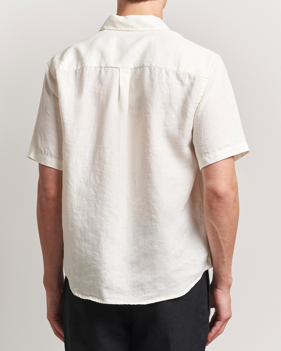 Colorful Standard Garment Dyed Linen Short Sleeve Shirt Ivory White