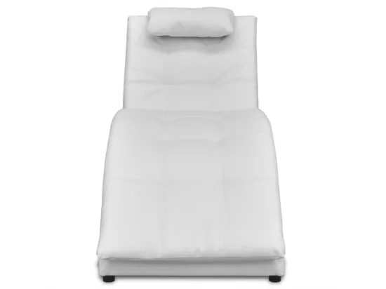 Prolenta Premium - Chaise longue avec oreiller Blanc Similicuir