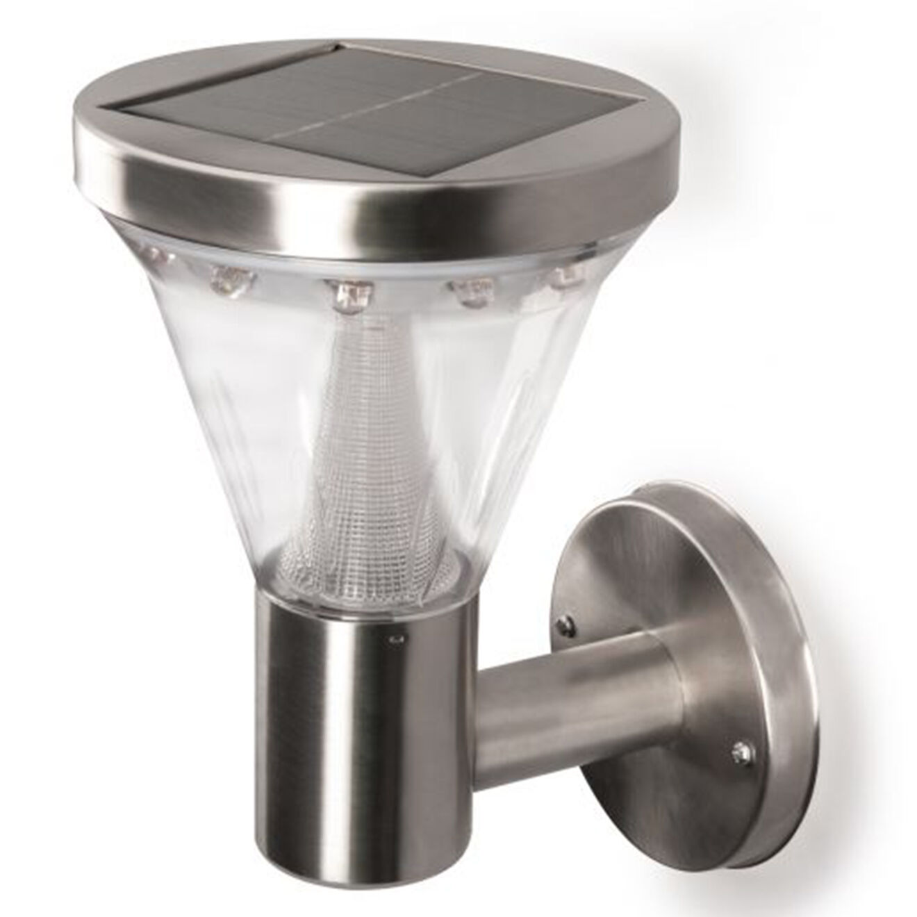 Pratik Garden Lampe solaire double position haute luminosite 13 LED argentée - 14x19.5 cm