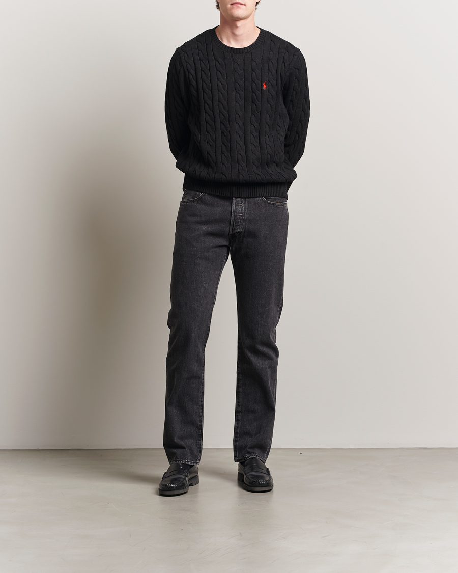 Polo Ralph Lauren Cotton Cable Pullover Polo Black