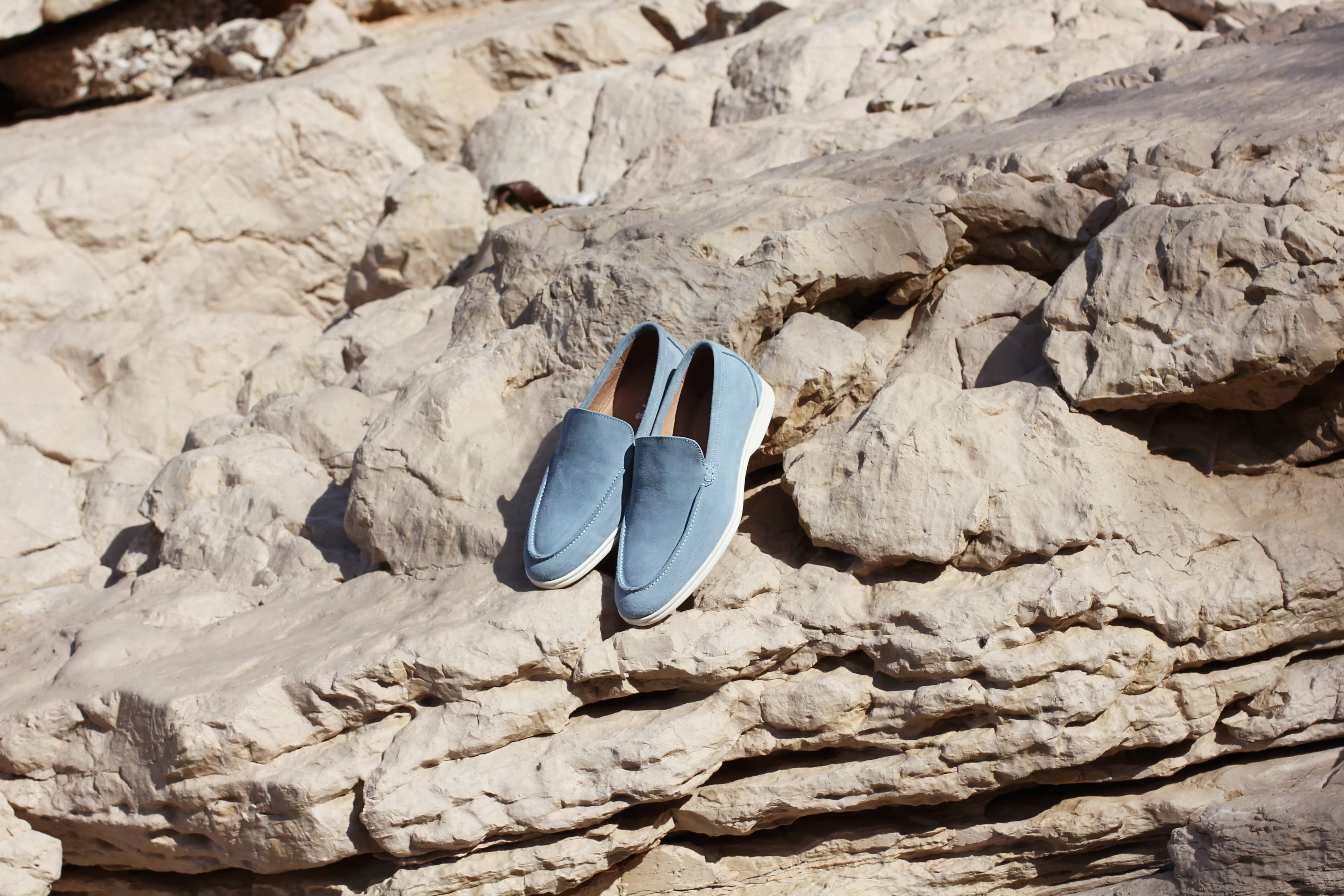 Momy-Mocassin en veau velours jean