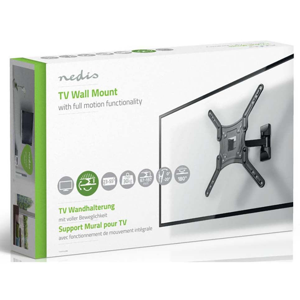 Nedis TVWM1430BK wandsteun voor flatscreen 23 tot 55” draai- kantelbaar 30kg