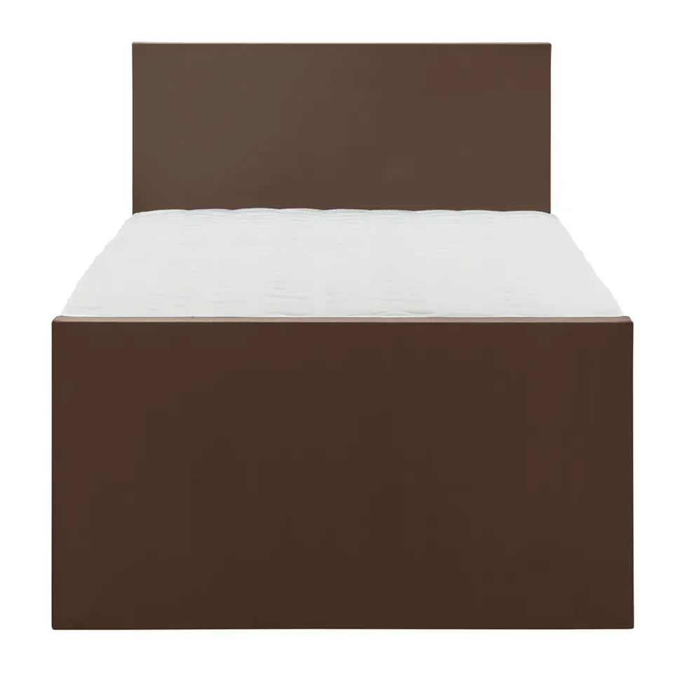 Boxspring met voetbord Liv egaal - bruin - 120x200 cm - ronde poot