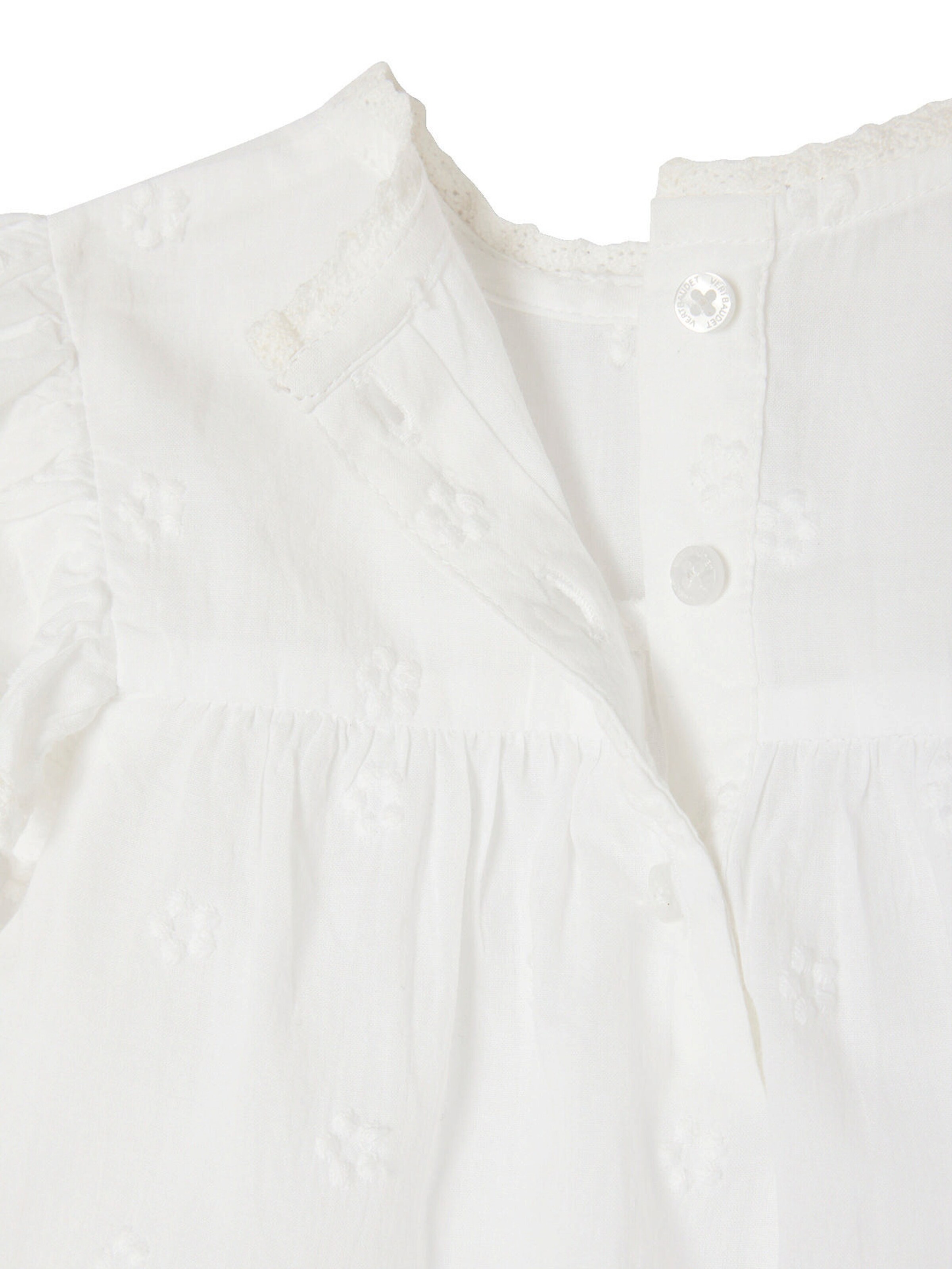 Vertbaudet Mädchen Baby Bluse mit langen Ärmeln weiß