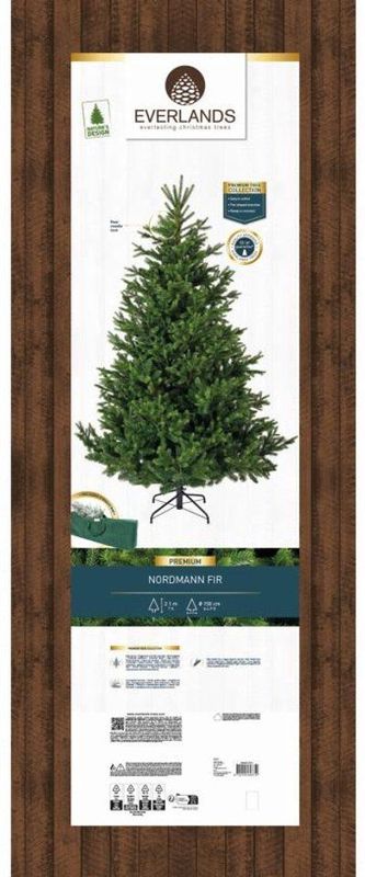 Everlands - Nordmann - Kunstkerstboom - Groen - 210 cm