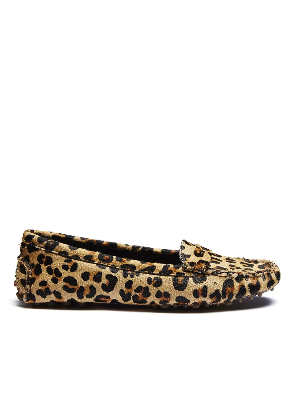 MOCASSIN ROUND DRIVER LEOPARD CAMEL