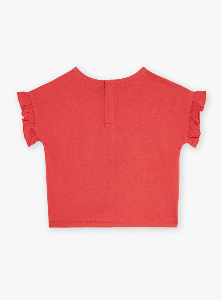 T-shirt coquelicot à manches courtes