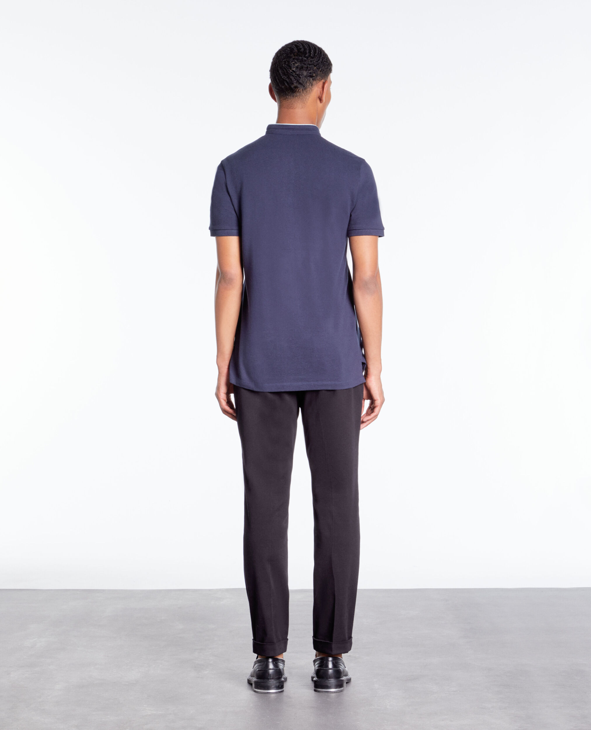 Polo bleu marine en coton
