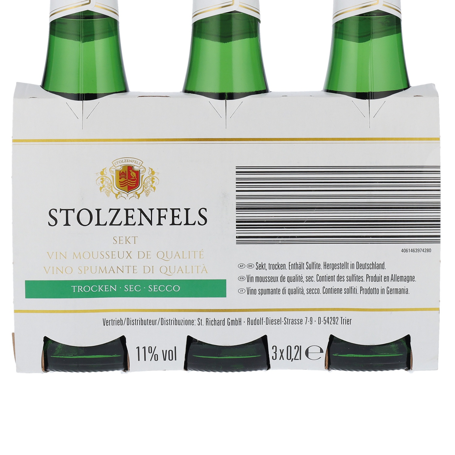 STOLZENFELS Sekt trocken 3 x 200 ml