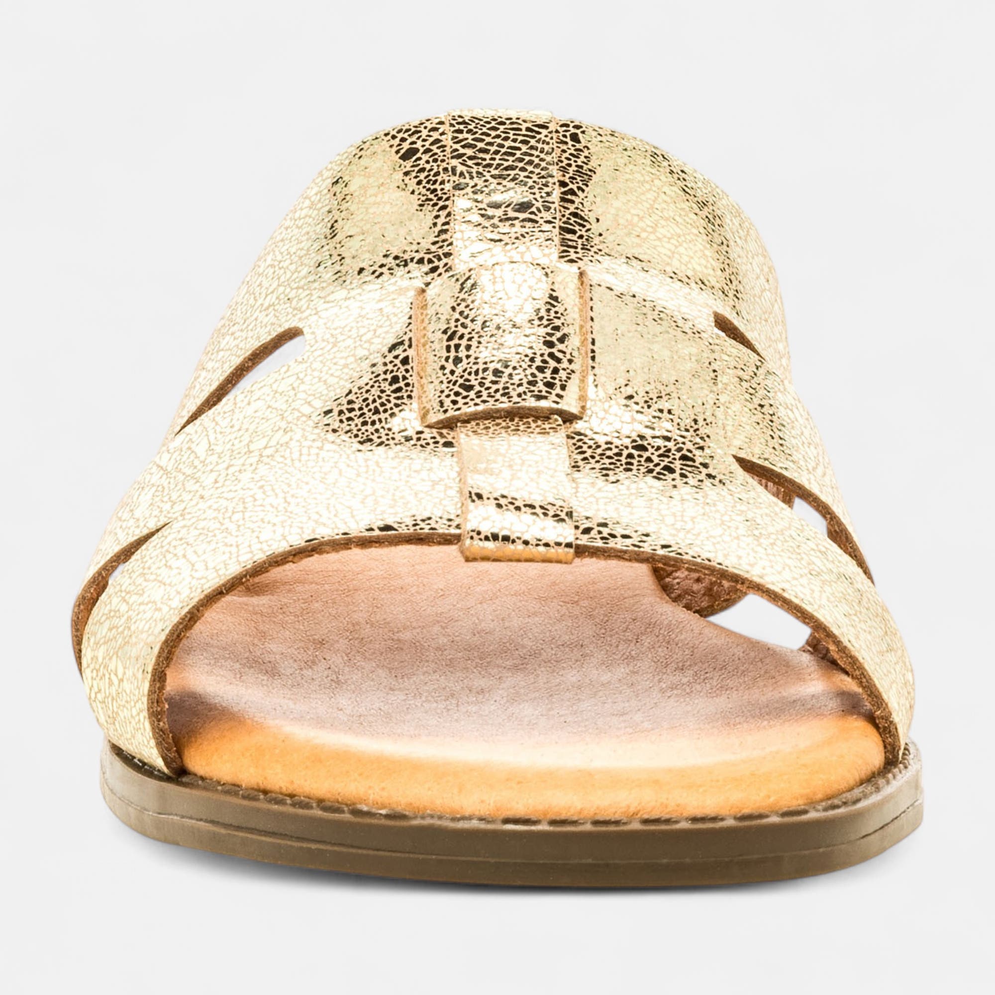 Mules Femme en cuir or