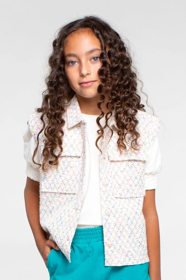 MOODSTREET ecru moodstreet t-shirt girls t-shirt smock sleeve