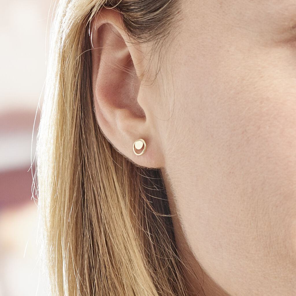 Boucles D'oreilles Puces Berangere Cercle 4 Or Jaune