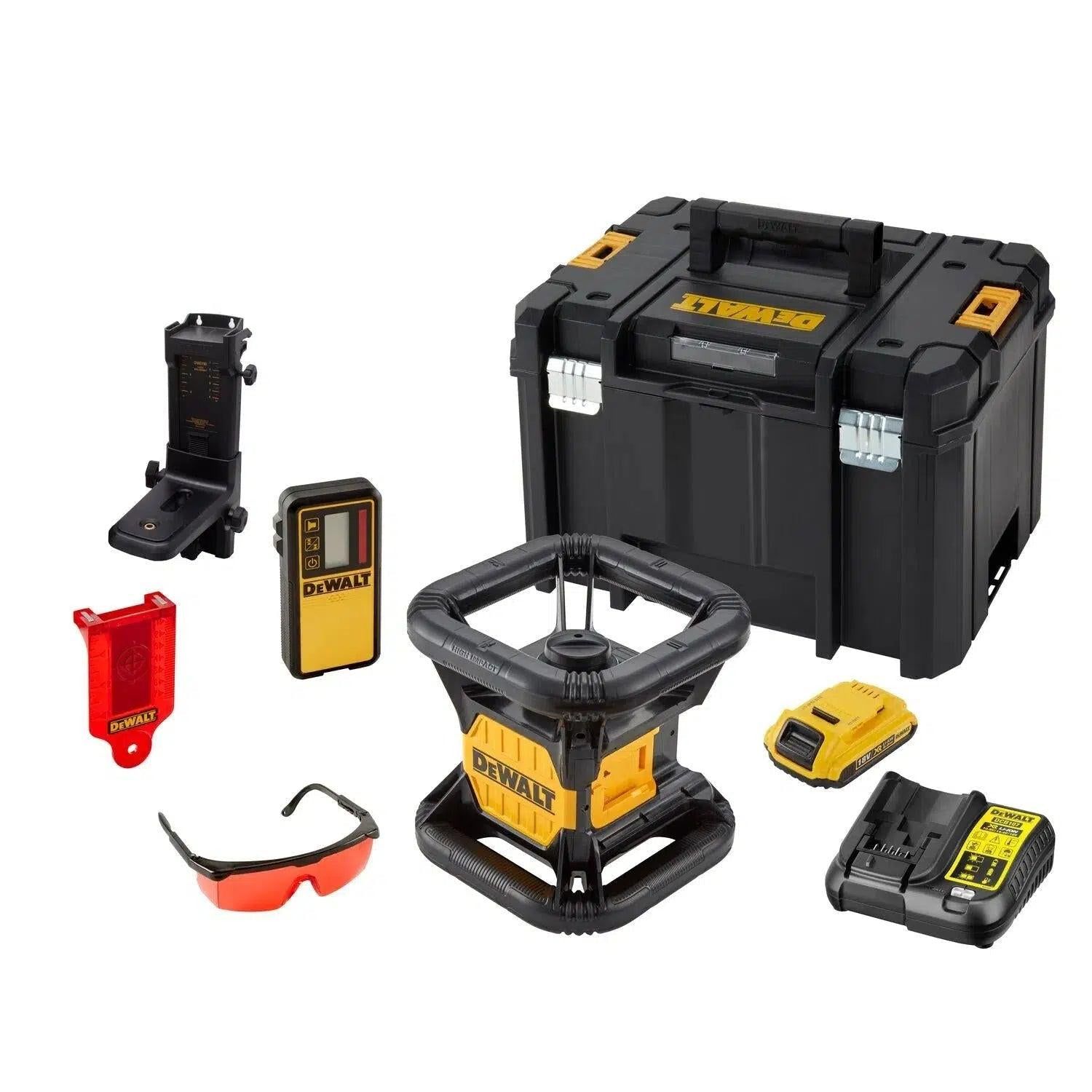 DeWALT DCE074D1R Volautomatische roterende laser rood 18V XR 2.0Ah in TSTAK