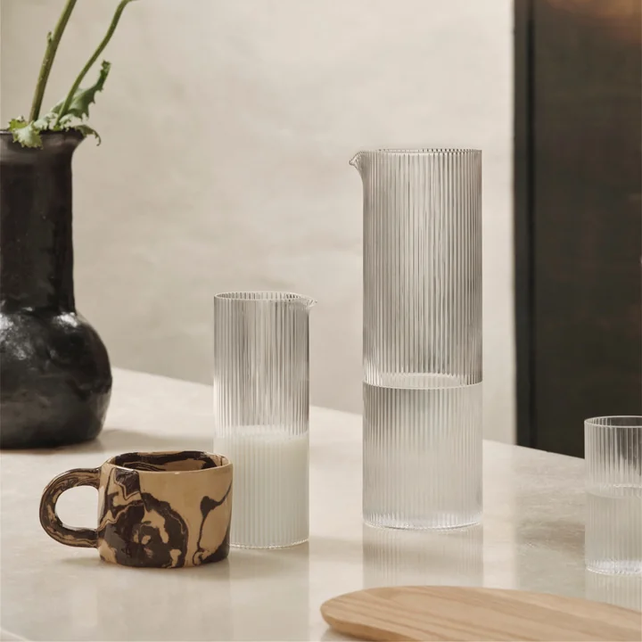 Ferm Living - Ripple Milchkaraffe, 0,4 l, frosted