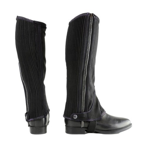 Calças infantis de cano curto com glitter preto