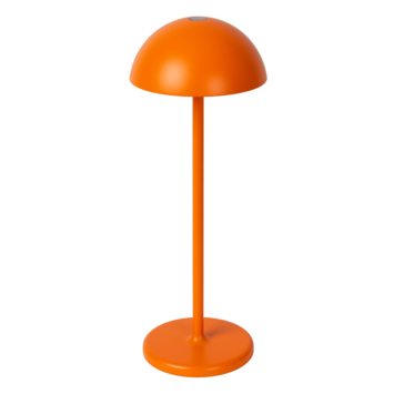 Lucide JOY Oplaadbare tafellamp Buiten Accu/Batterij Ø 12 cm LED dimb. 3000K IP54 Oranje