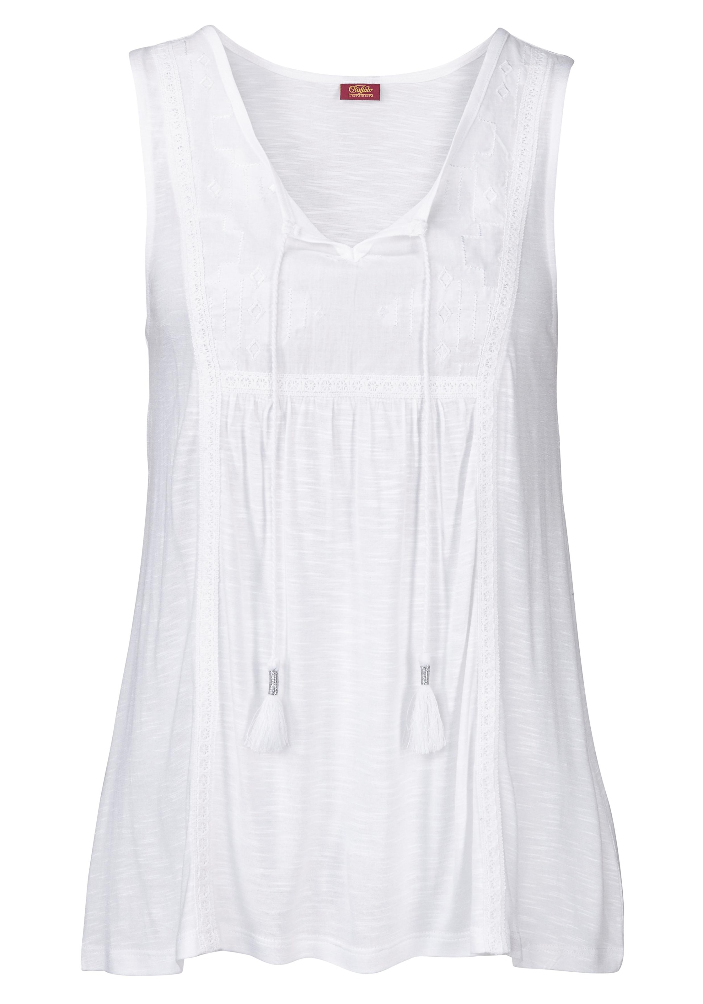 Buffalo Tanktop mit Stickerei, Sommertop, Viskoseware