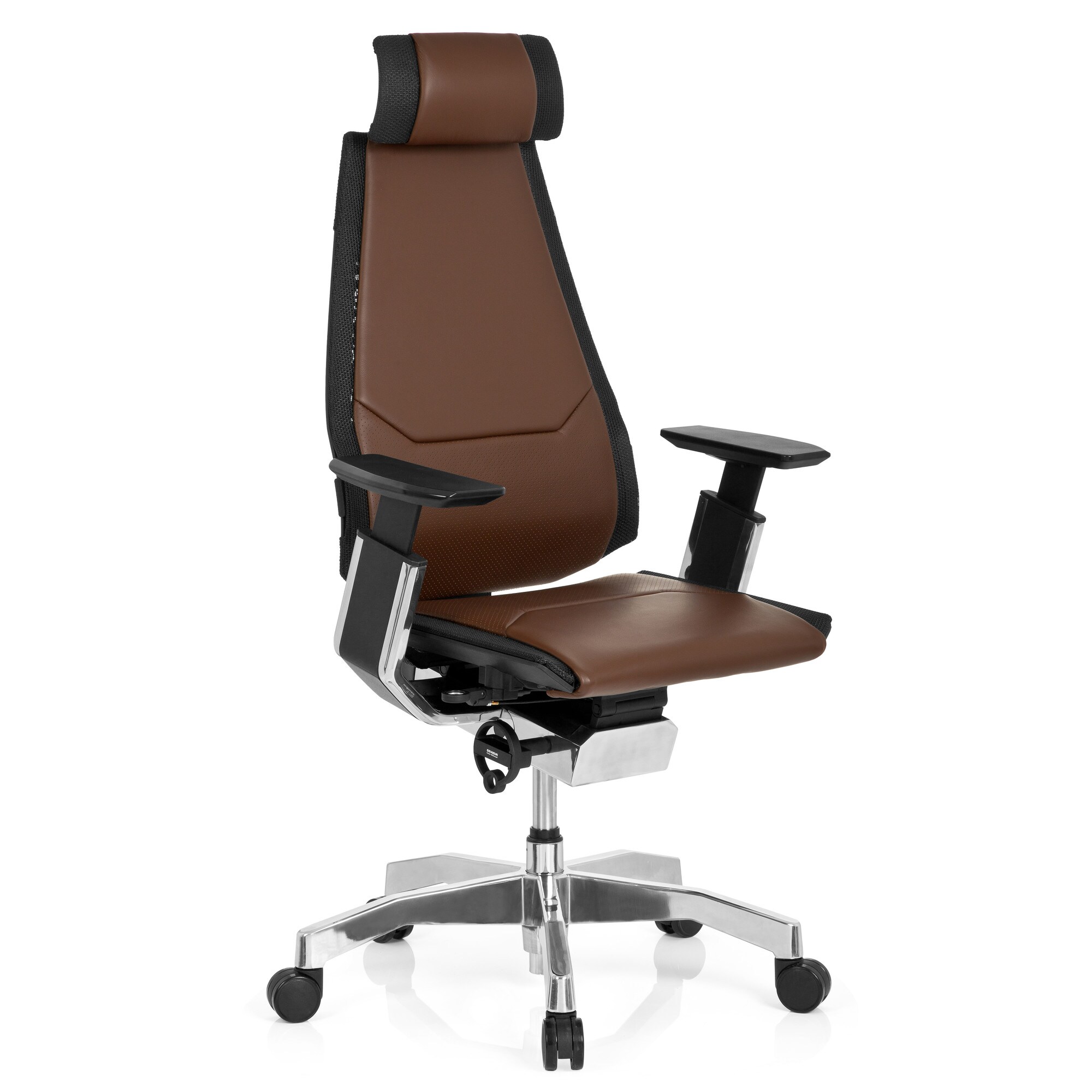 High End Bürostuhl GENIDIA PRO Leder mit Armlehnen hjh OFFICE