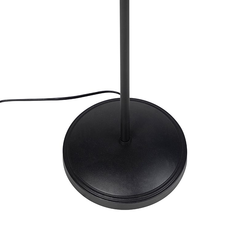 Industriële vloerlamp zwart met goud 3-lichts - Tommy