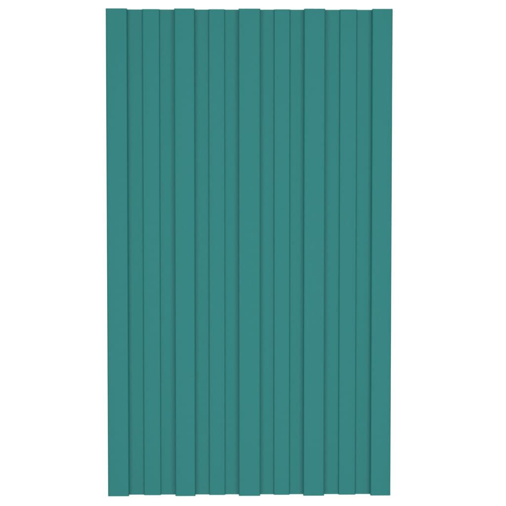 vidaXL Dakpanelen, 36 stuks, gegalvaniseerd staal, groen, 80x45 cm