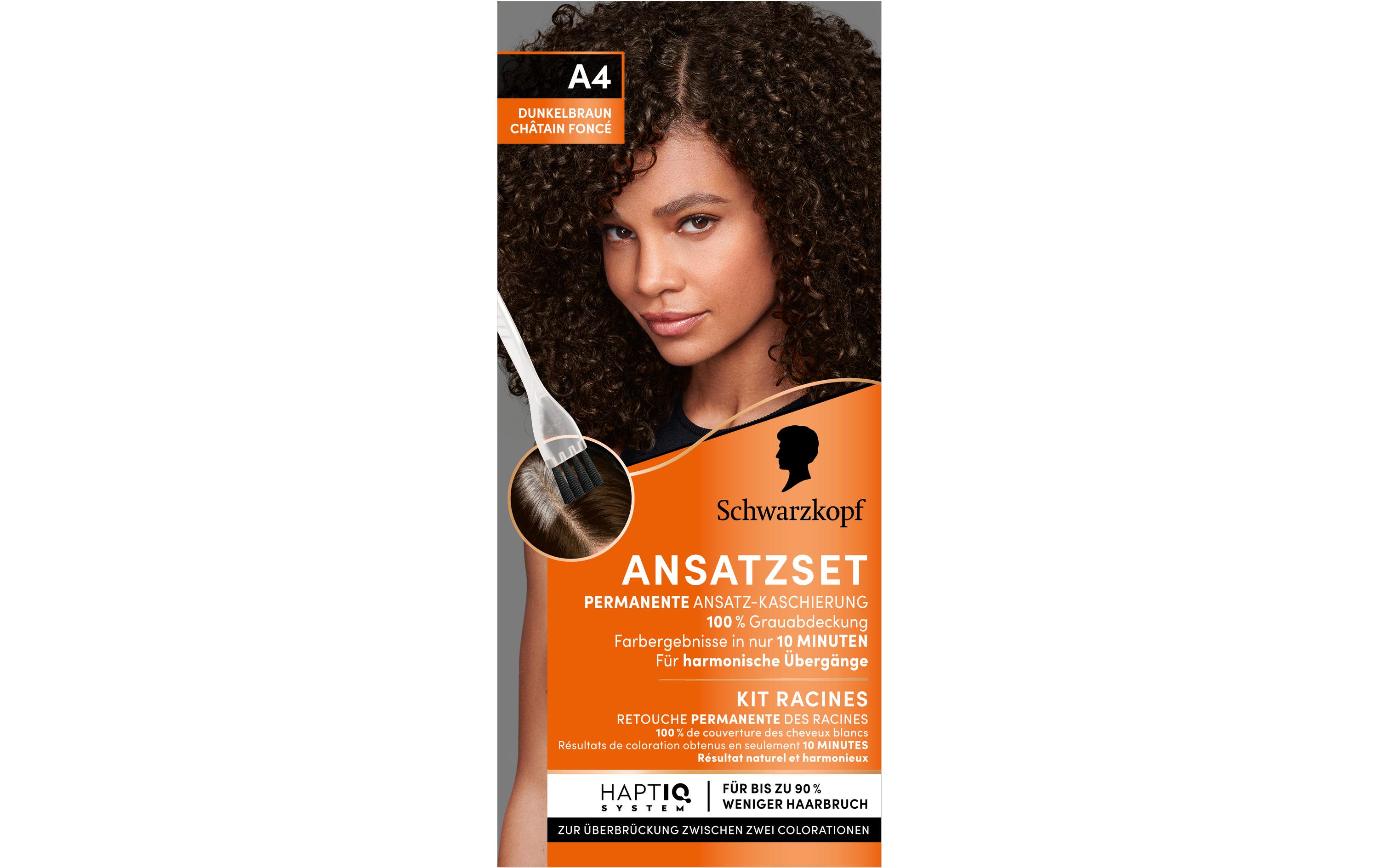 Haarcoloration Dunkelbraun A4Permanente Ansatz-Kaschierung verleiht dem Haar harmonische Übergänge