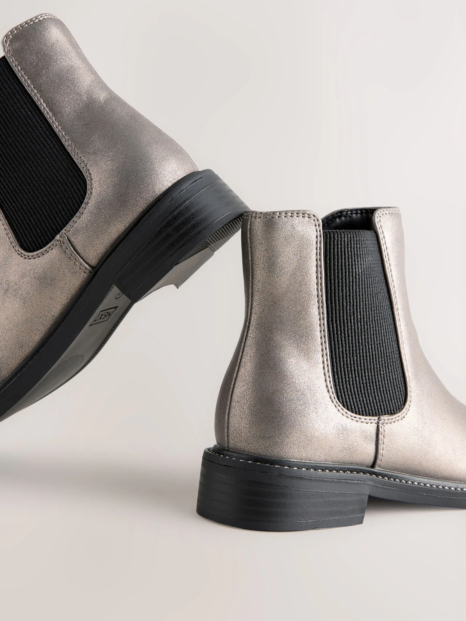 Tin-zilver - Chelsea Party Boots