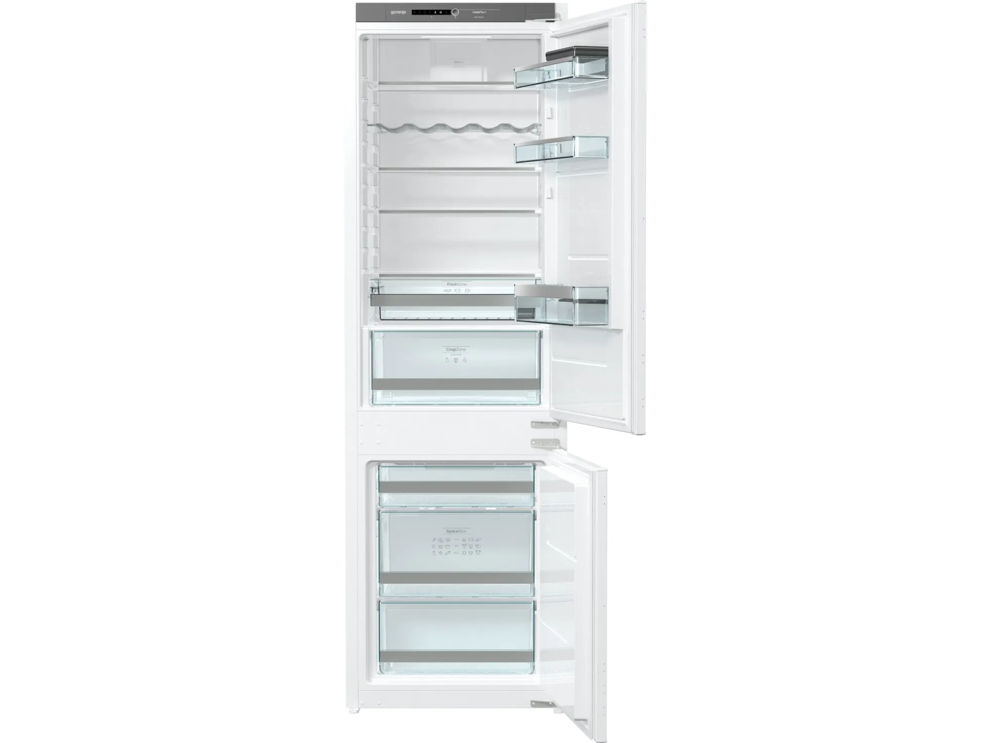 Gorenje NRKI4182A1 - Køleskab/fryser - bund-fryser - til indbygning - niche - bredde: 56 cm - dybde: 56 cm - højde: 177.5 cm - 248 liter - Klasse F - hvid
