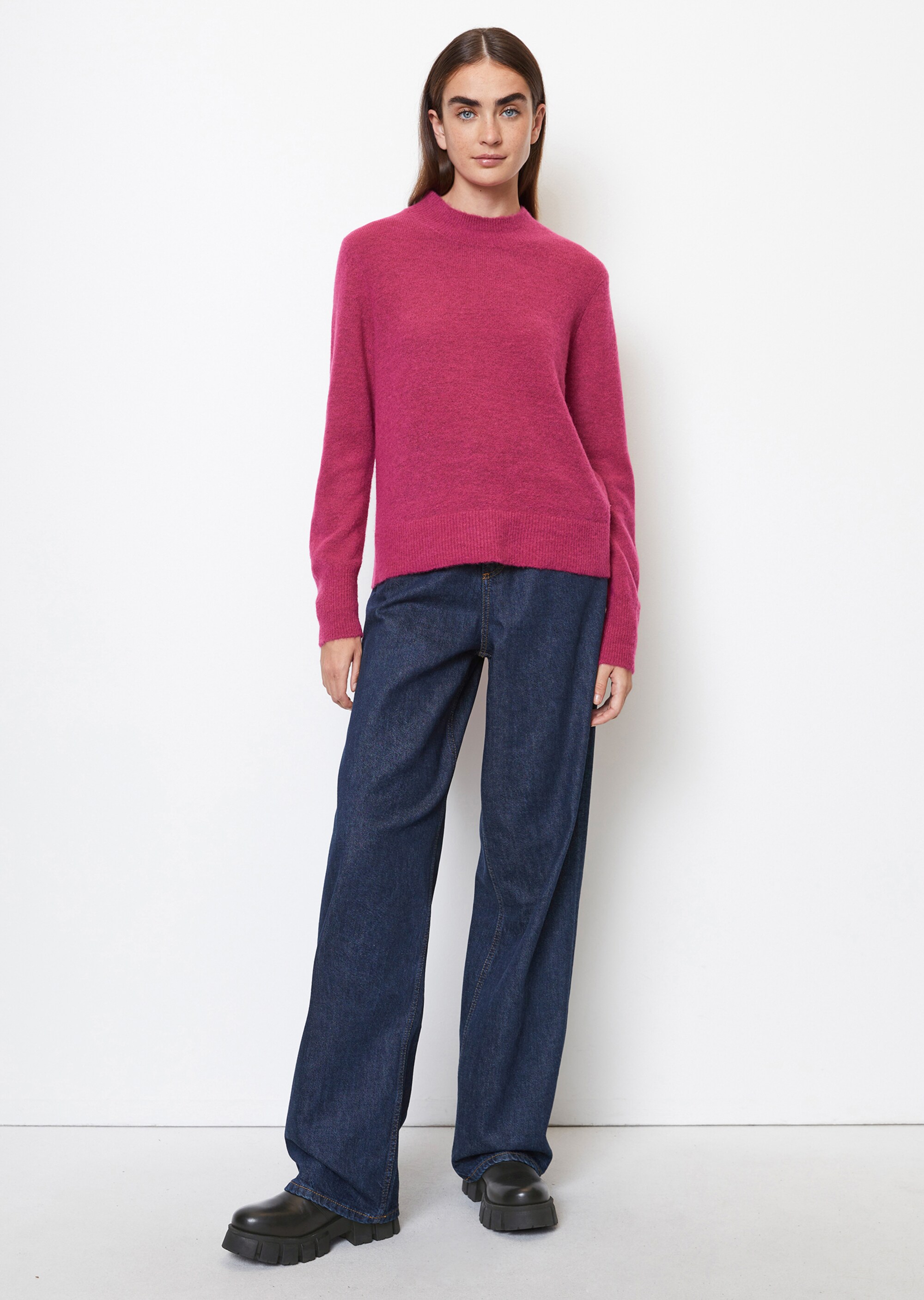 Strickpullover regularaus softem Schurwolle-Mix