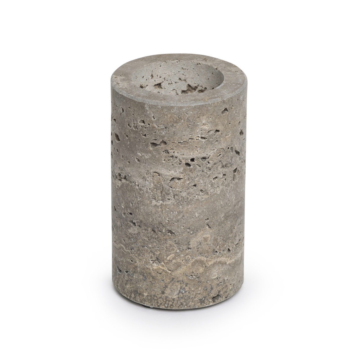 Waxinelichthouder cilinder Titanium Travertine L 6x10cm