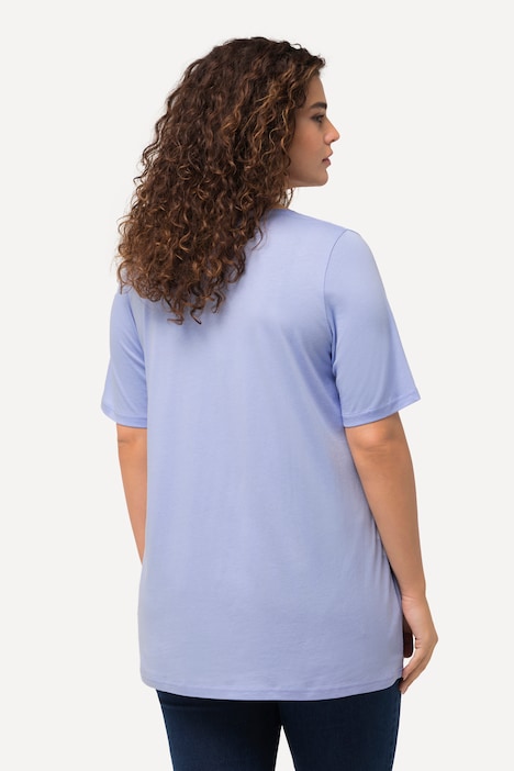 T-Shirt, Zierfalten, A-Linie, Rundhals, Halbarm, Modal