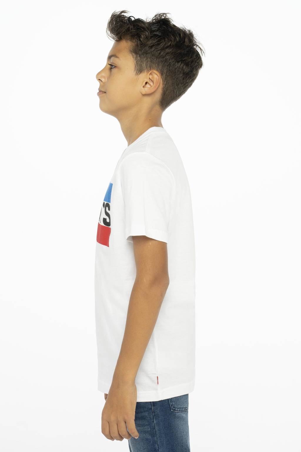 Levi's T-shirt met logo wit/blauw/rood