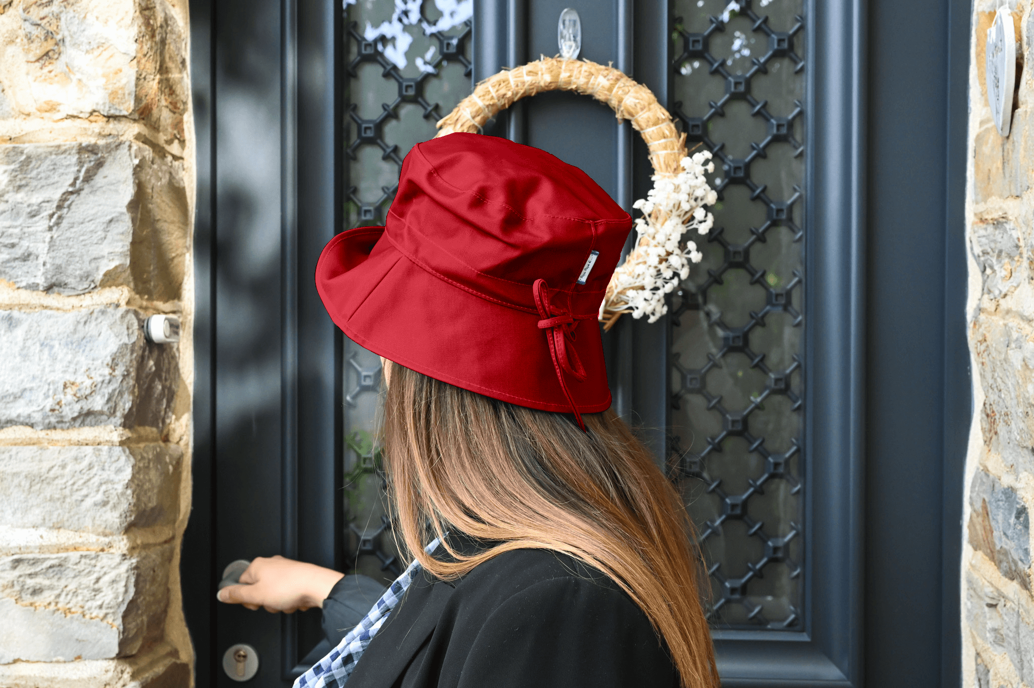 Chapeau Pluie Ajustable Femme T3 Rouge