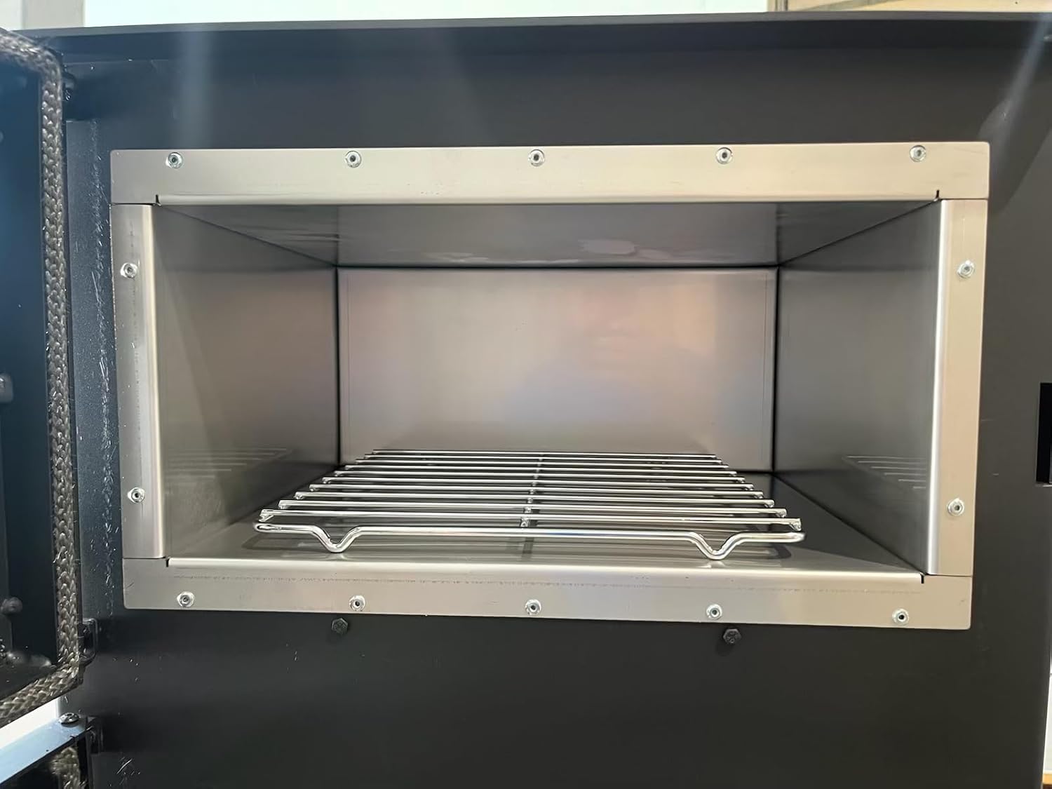 EEK A+ - Kaminofen mit Backfach Inox Verso F Holzofen 9 kW Kamin Ofen Holz Mehrfachbelegung Heizofen