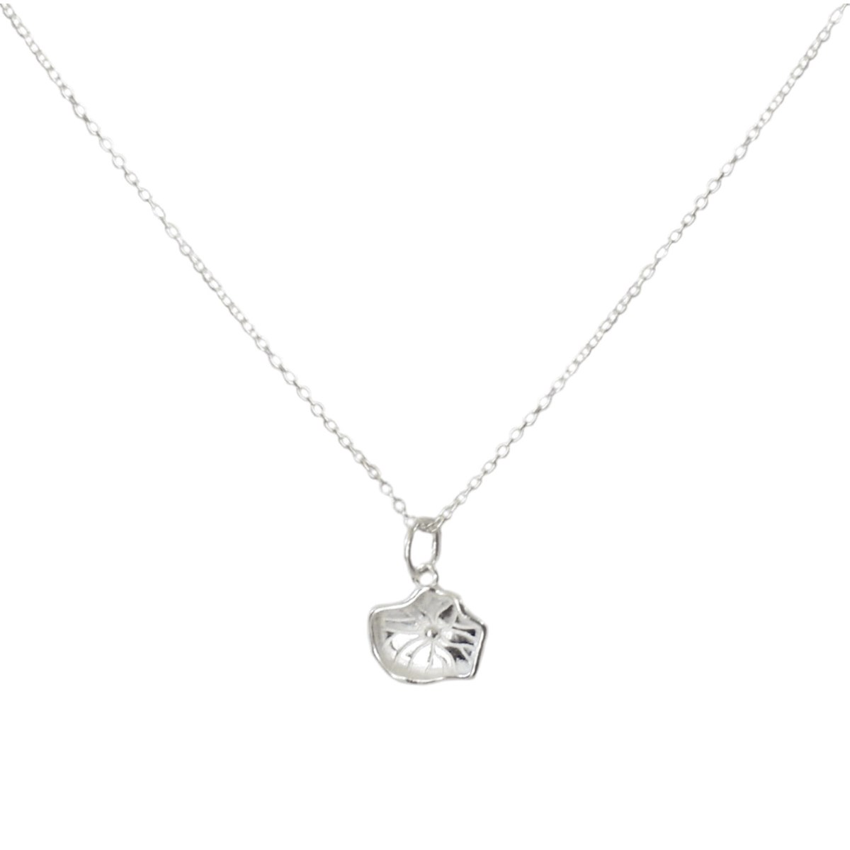 Collier délicat pendantif feulle de lotus argent 925