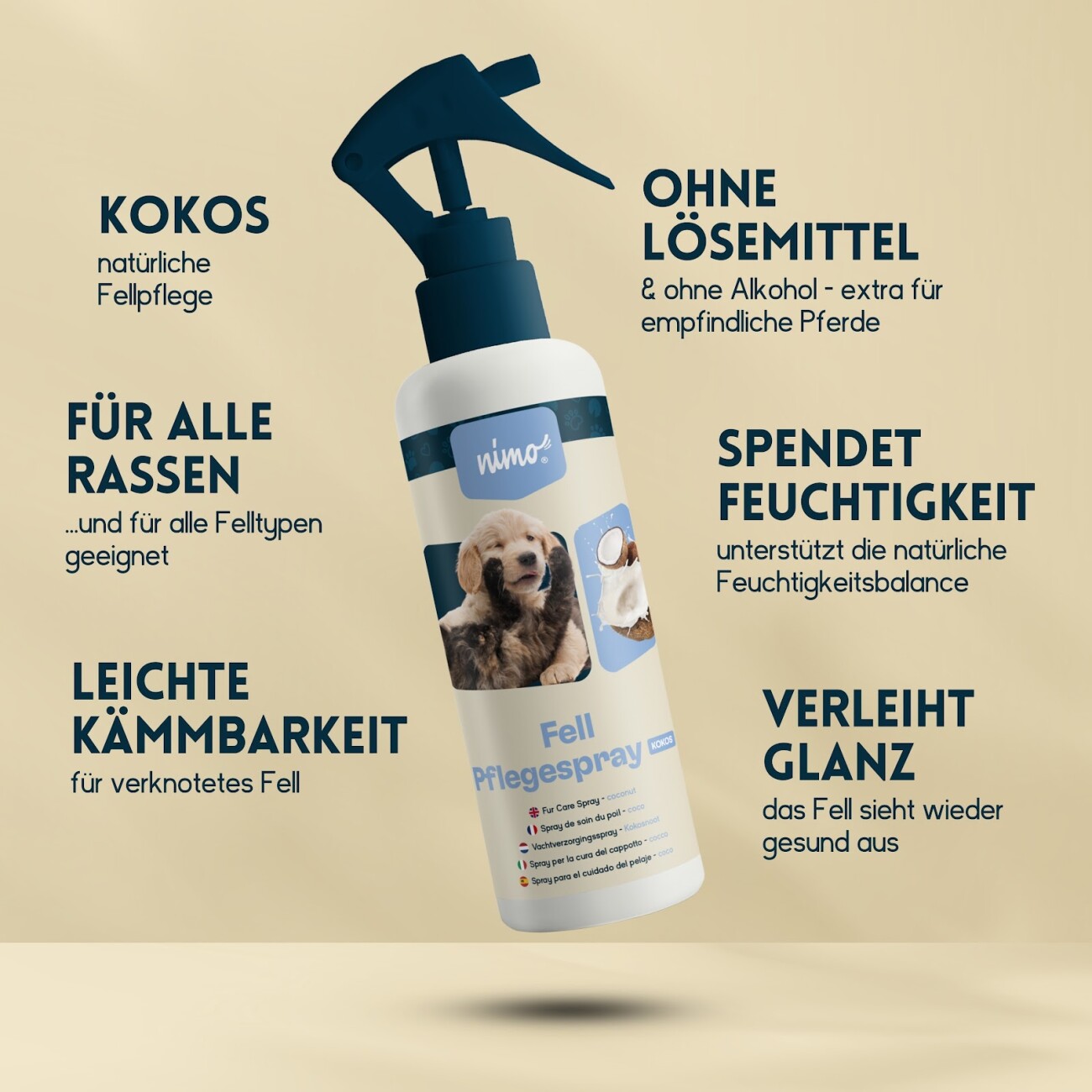 nimo Fellpflegespray Kokos 250 ml