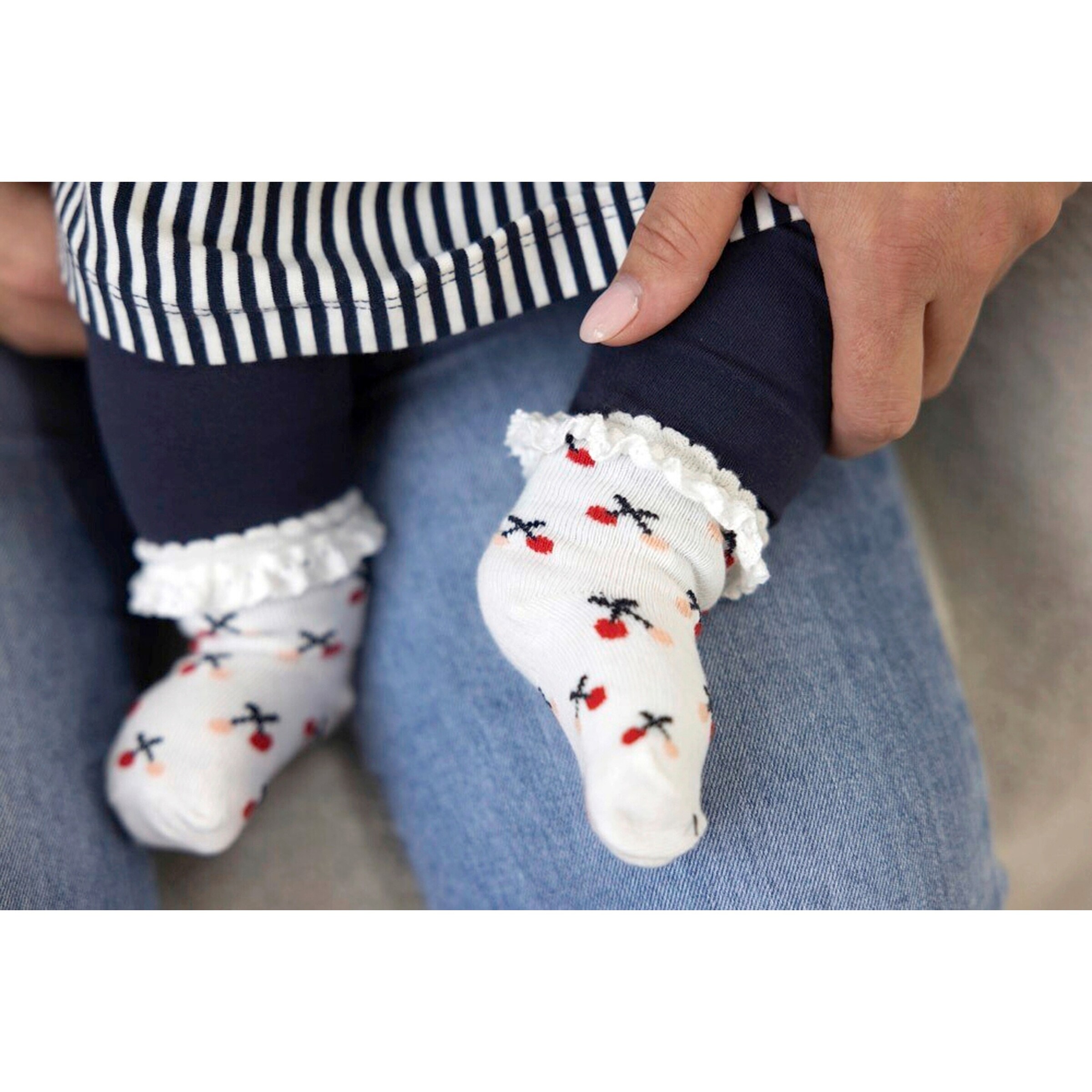 Feetje Kleid Flügelarm Ringel natur/marine