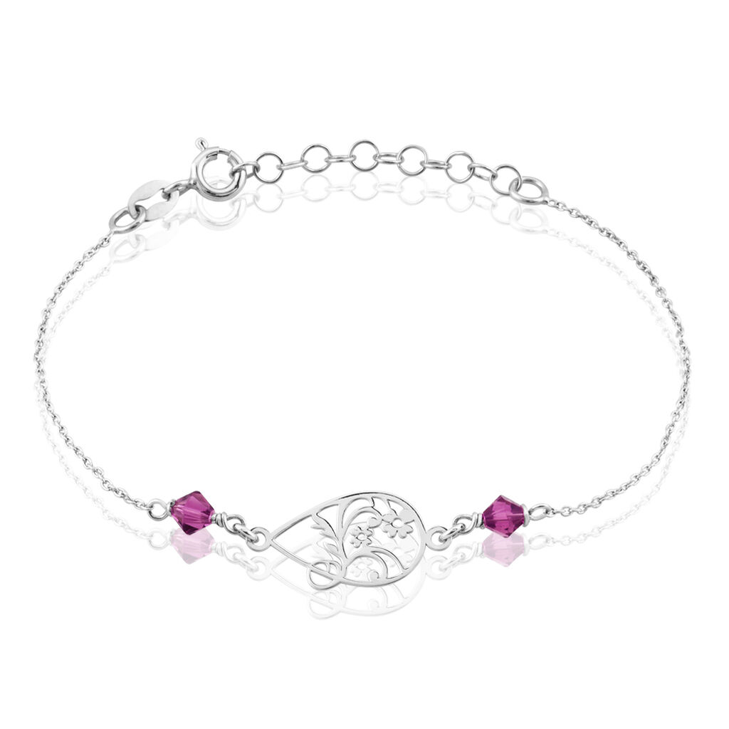 Bracelet Oumoul Argent Blanc Pierre De Synthese