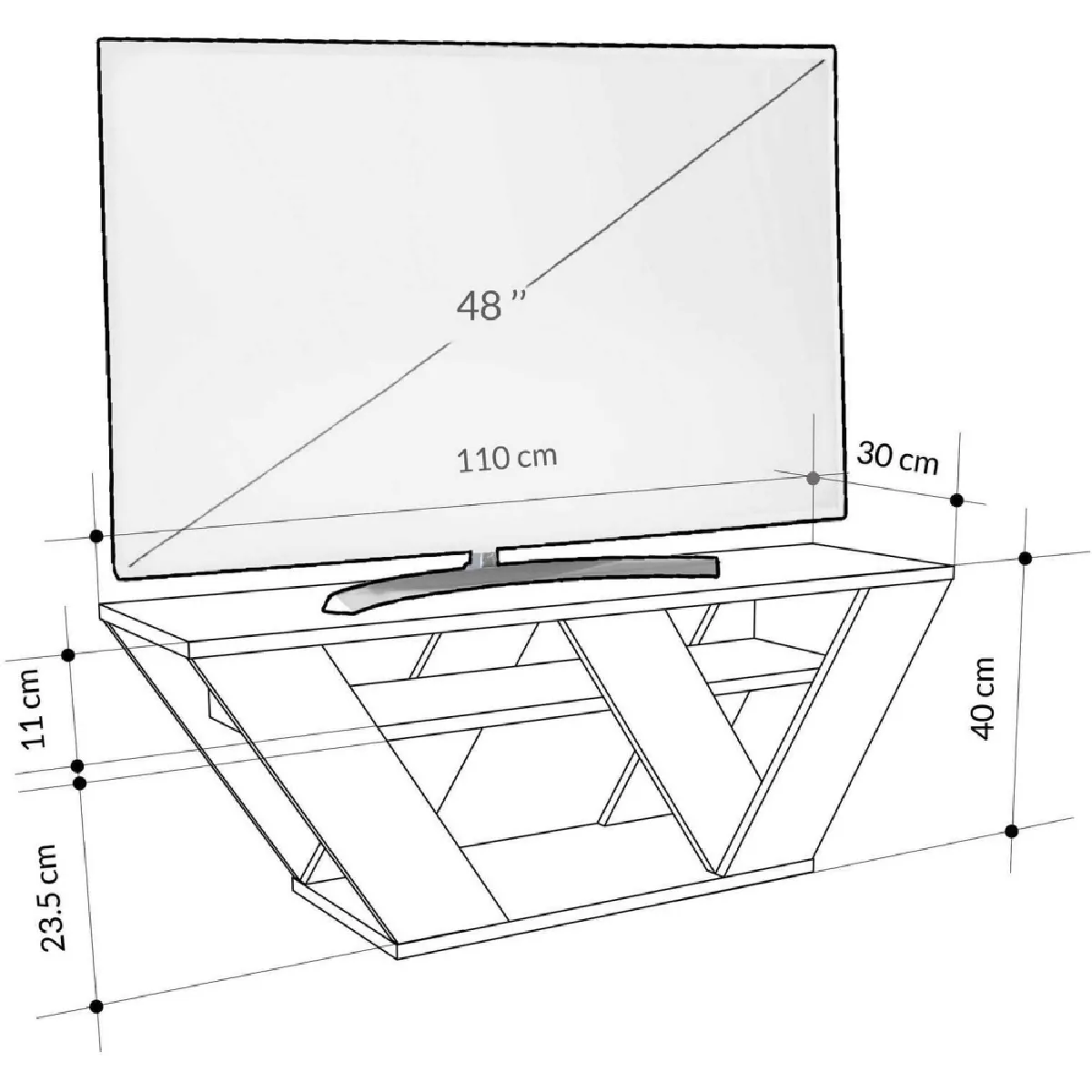 Hanah Home Meuble TV Pipralla