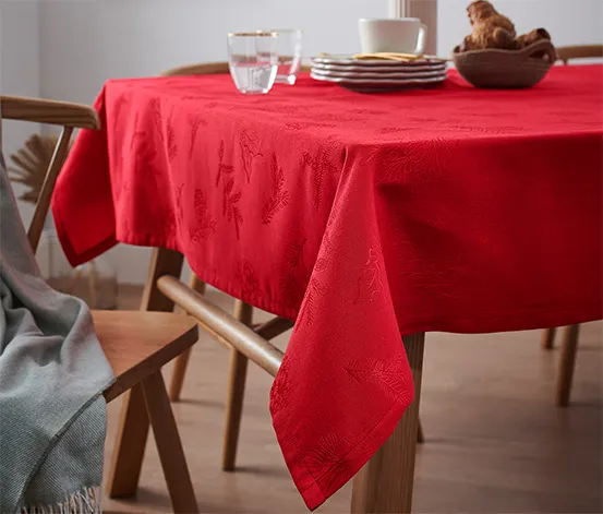 Jacquard-Tischdecke, rot