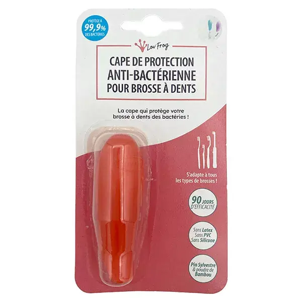 Capa protetora Lov'FROG para escova de dentes vermelha