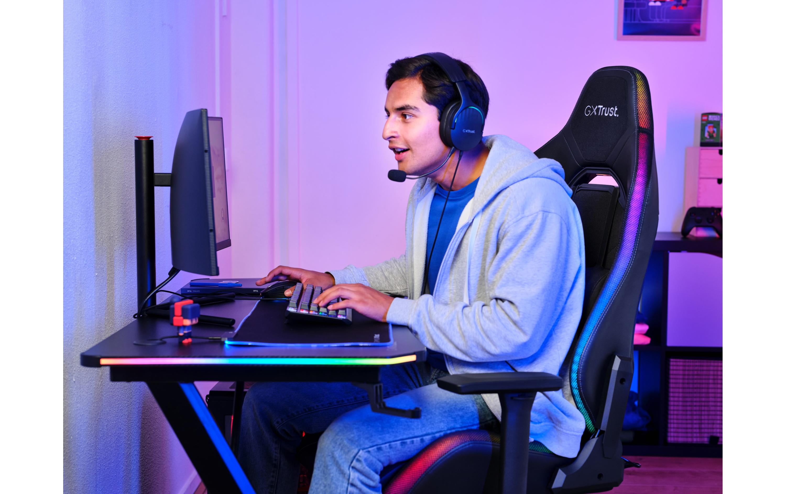 Gaming-Stuhl GXT 719 Ruya Pro RGB Schwarz<br>Komfortabler Premium-Gaming-Stuhl mit RGB-Beleuchtung