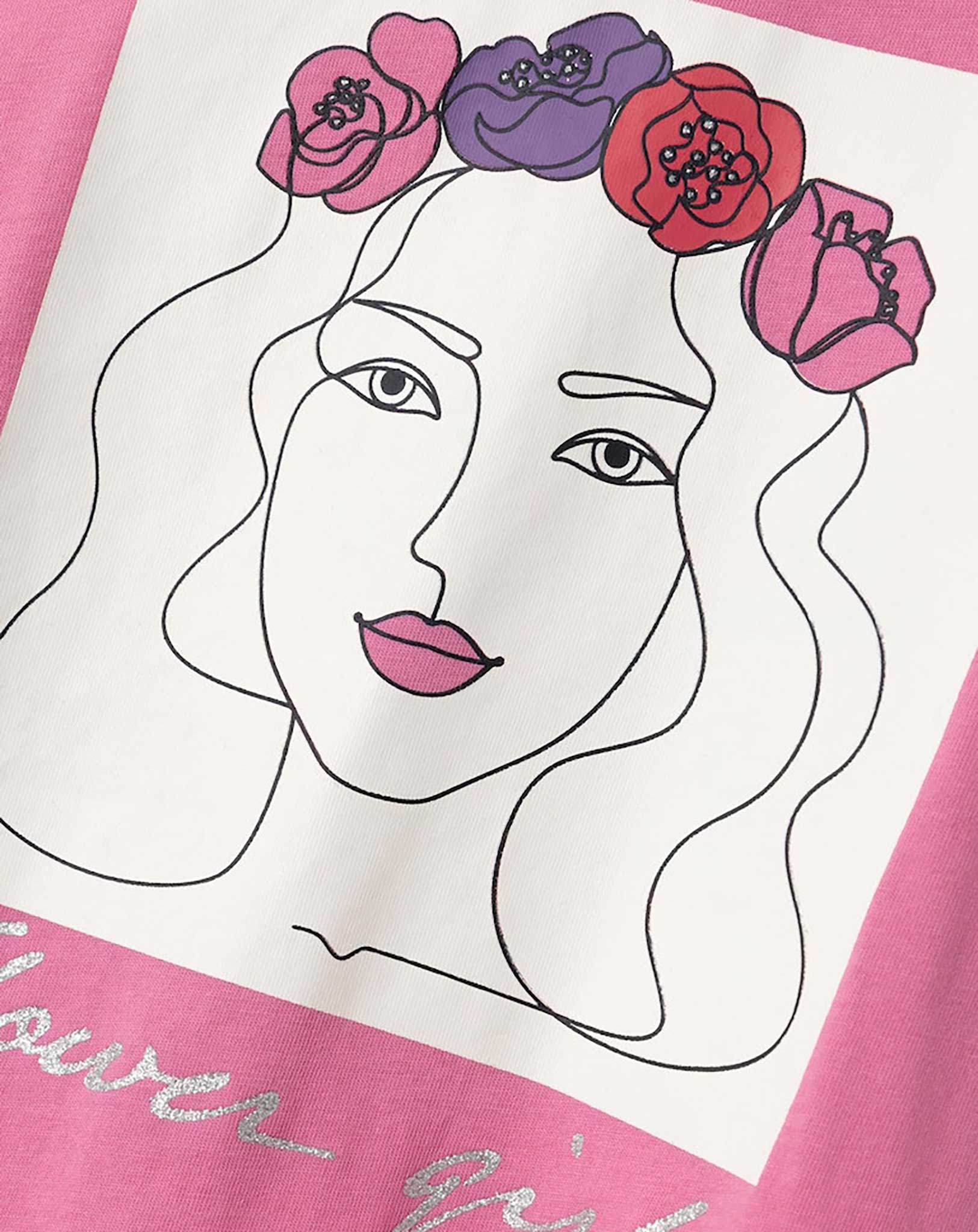 T-Shirt NKFBEATE FLOWER GIRL in wild orchid