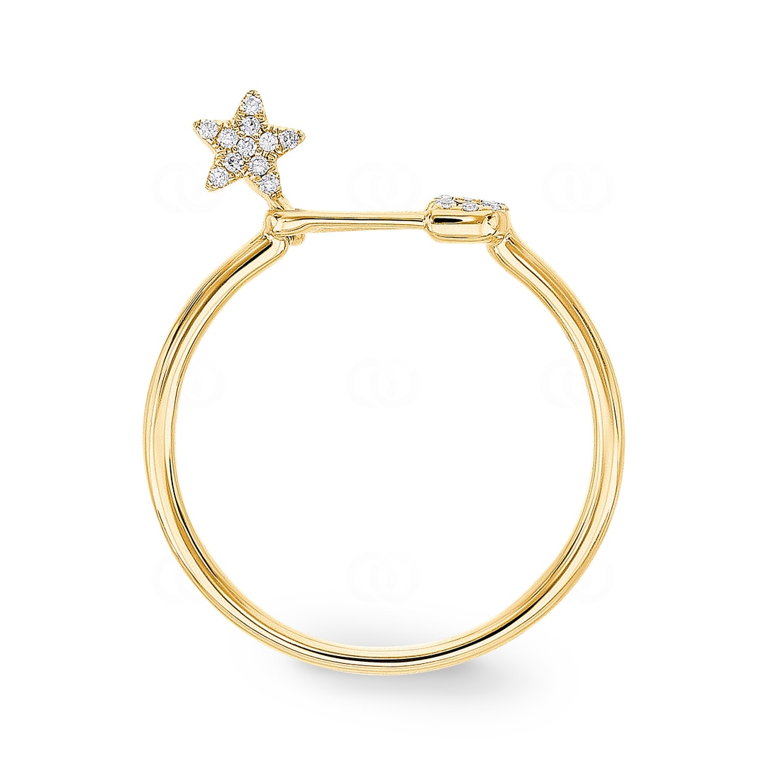 Ring 750/18 K Gelbgold Saftey Pin mit Diamanten 0.04 ct H/si