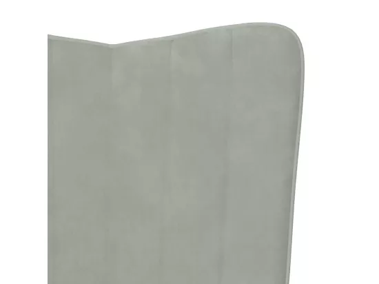Chaise à bascule avec repose-pied Gris clair Velours