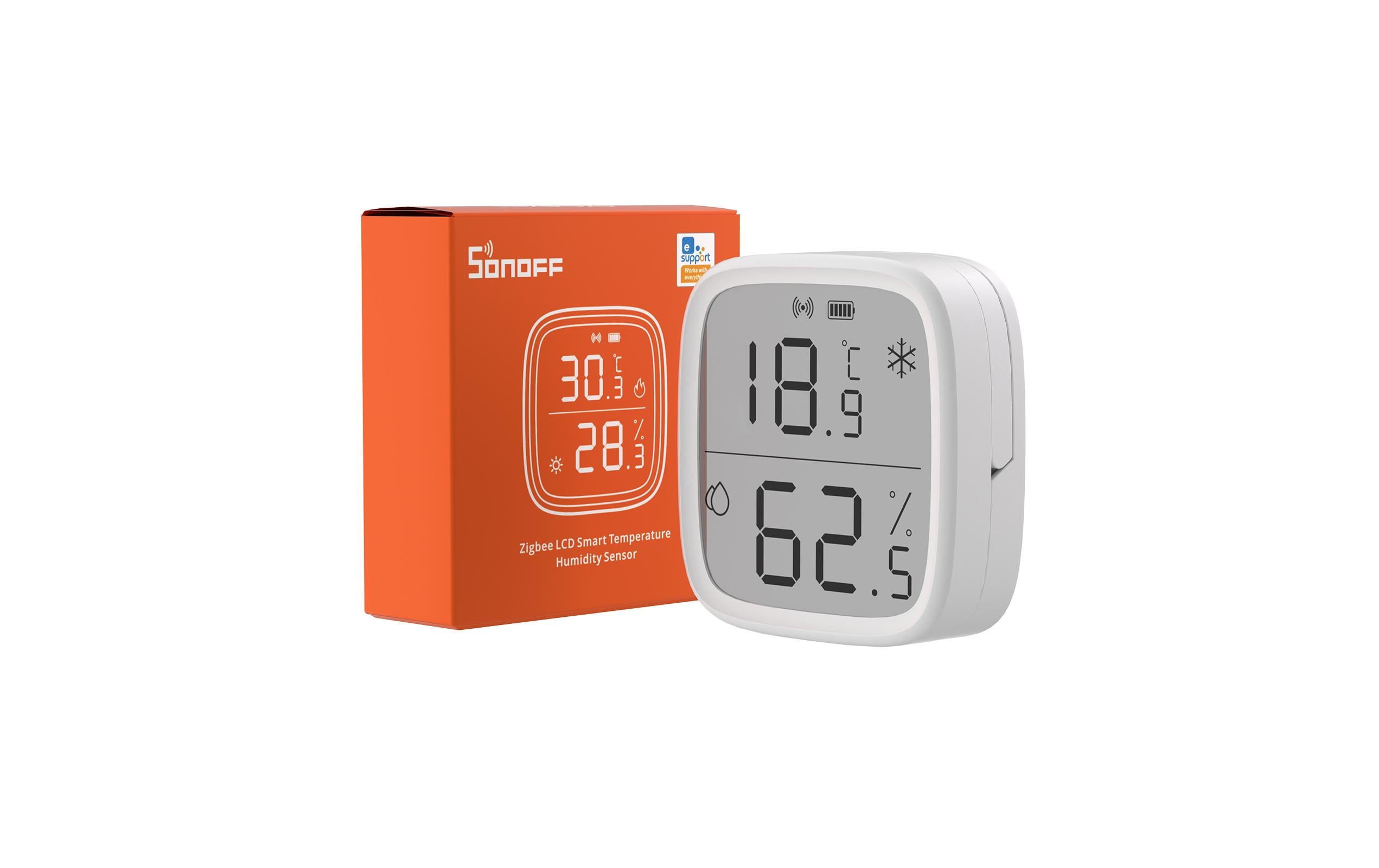 Smart Home Temperatur-/ Feuchtigkeitssensor LCD ZigBee 3.0Sensor mit LC-Display zur Erfassung von Temperatur und Luftfeuchtigkeit