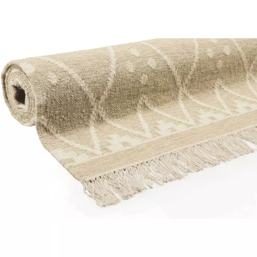Green Looop Kelim Teppich Vermont creme beige